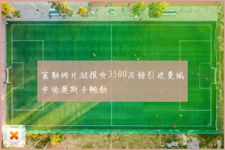富勒姆计划报价3500万镑引进曼城中场奥斯卡鲍勃